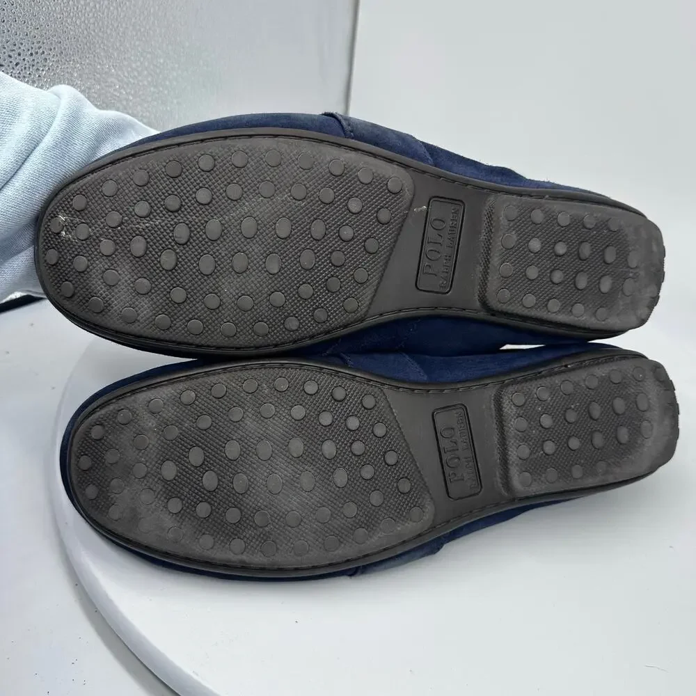 Polo Reynold Navy Blue Leather Oxford Loafers Driving Aviator Shoe Mens Size 13